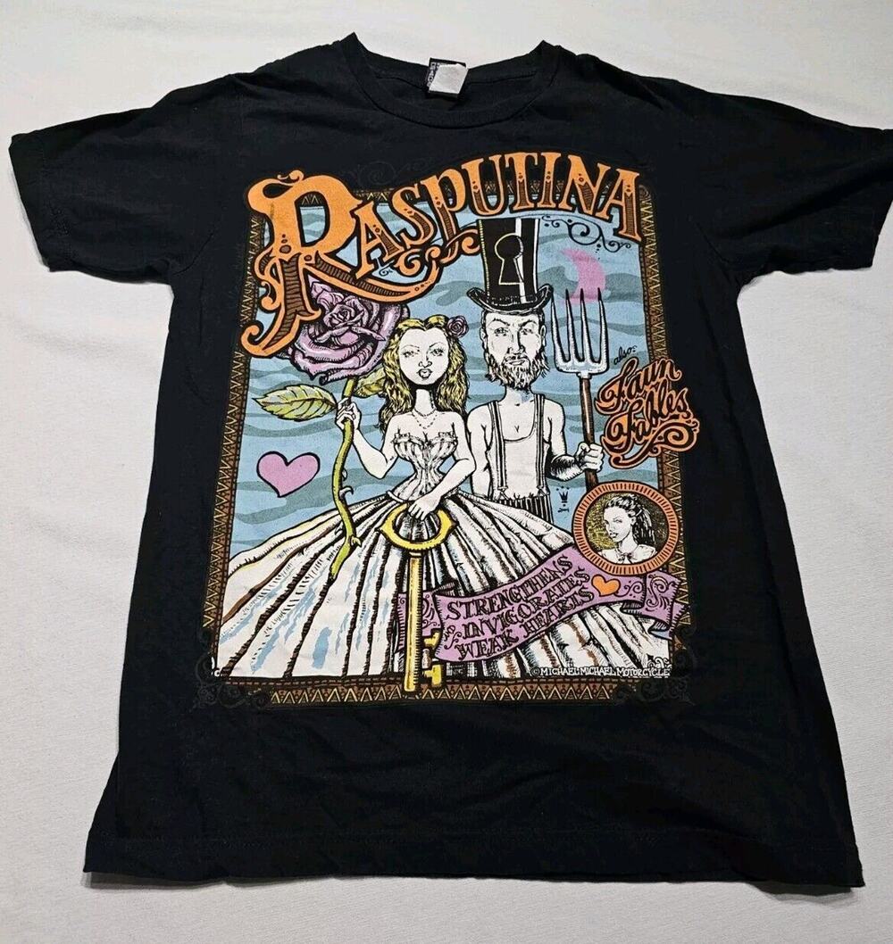 RASPUTINA T-Shirt Size SMALL Chamber Cello Rock Rare White Melora Band Music VTG